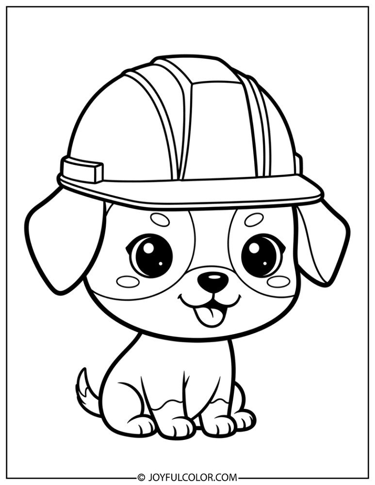 Chibi Rubble Sitting Coloring Page