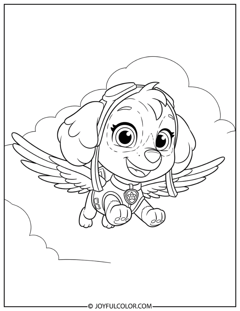 Chibi Skye with Big Eyes Coloring Page