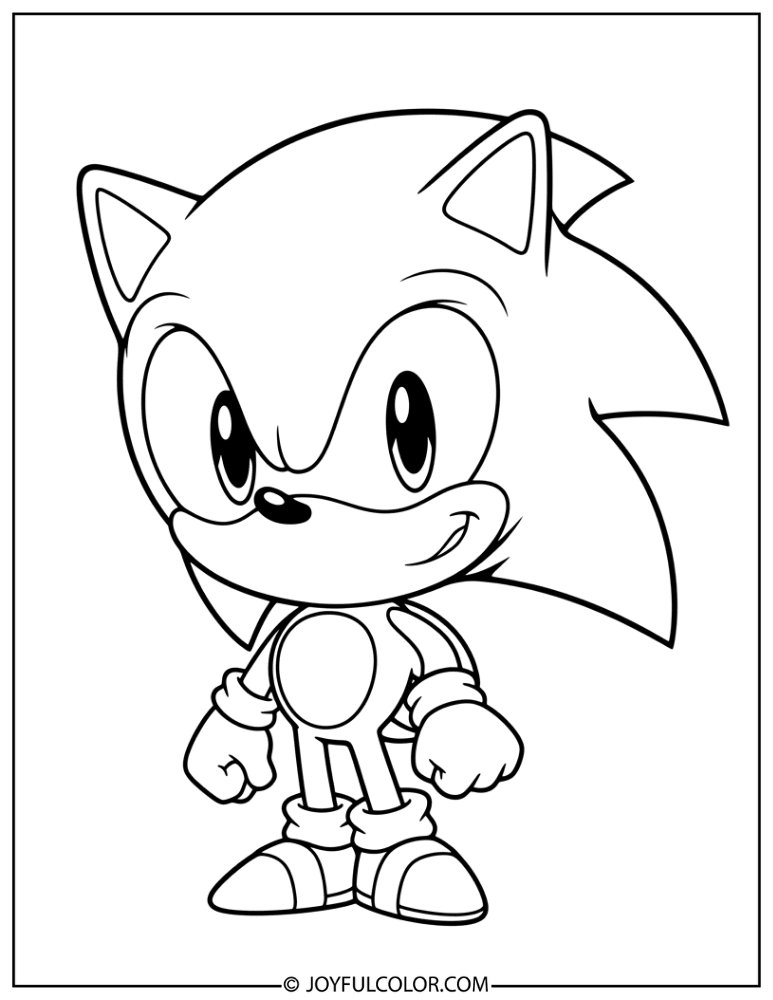 Chibi Sonic Coloring Page