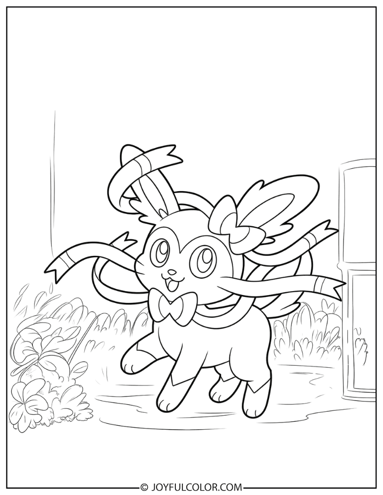 Chibi Sylveon Coloring Page