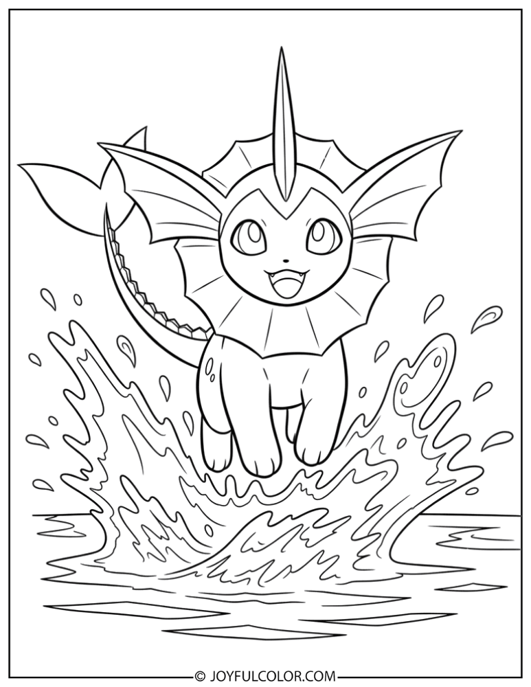 Chibi Vaporeon Coloring Page