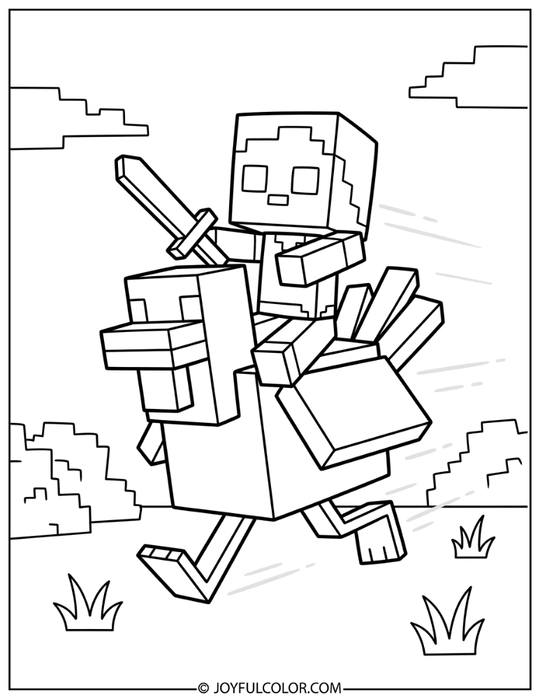 Chicken Jockey with Sword