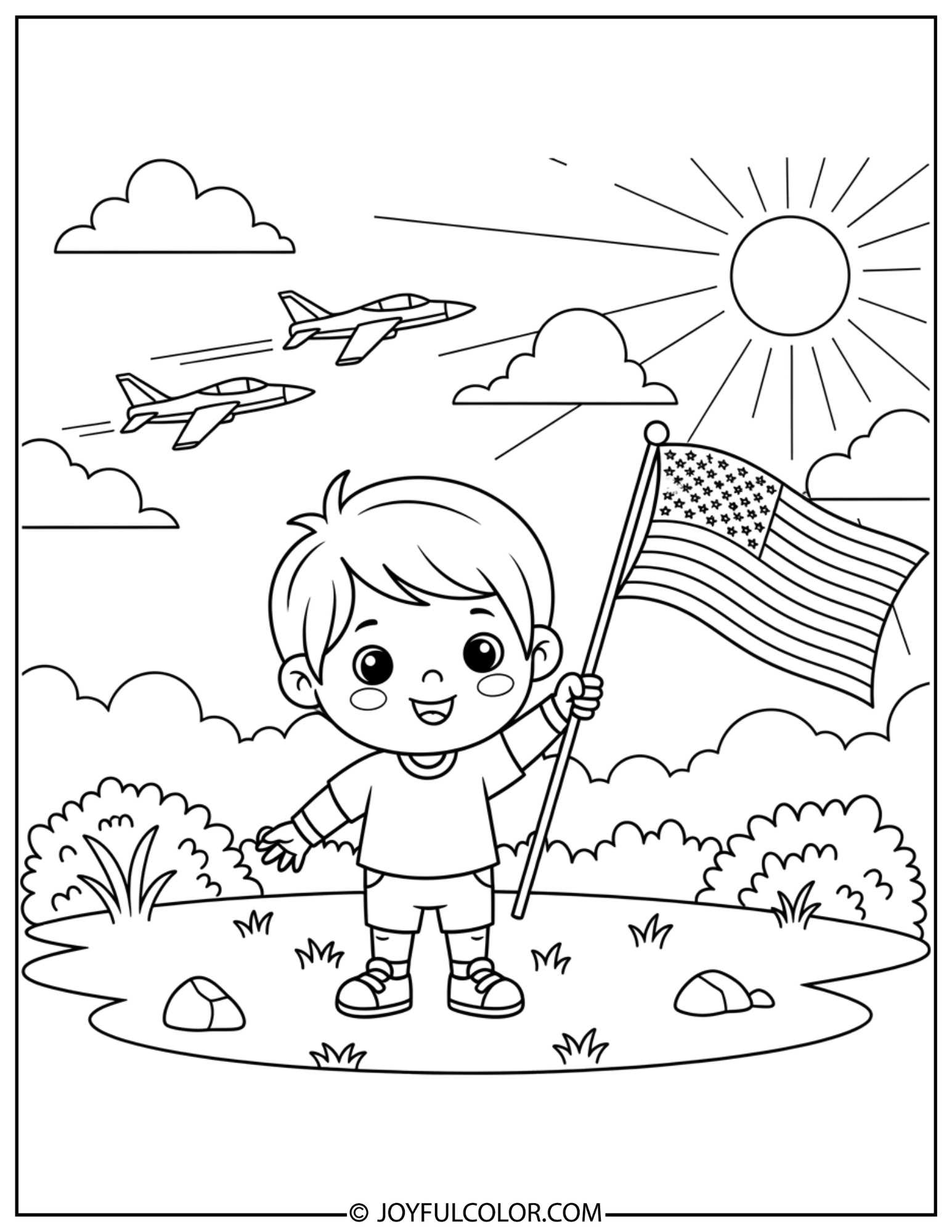 Child Waving Flag