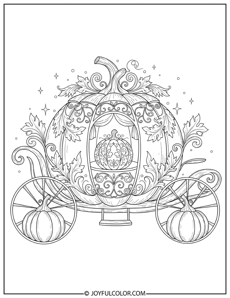 Cinderella Pumpkin Carriage Coloring Page