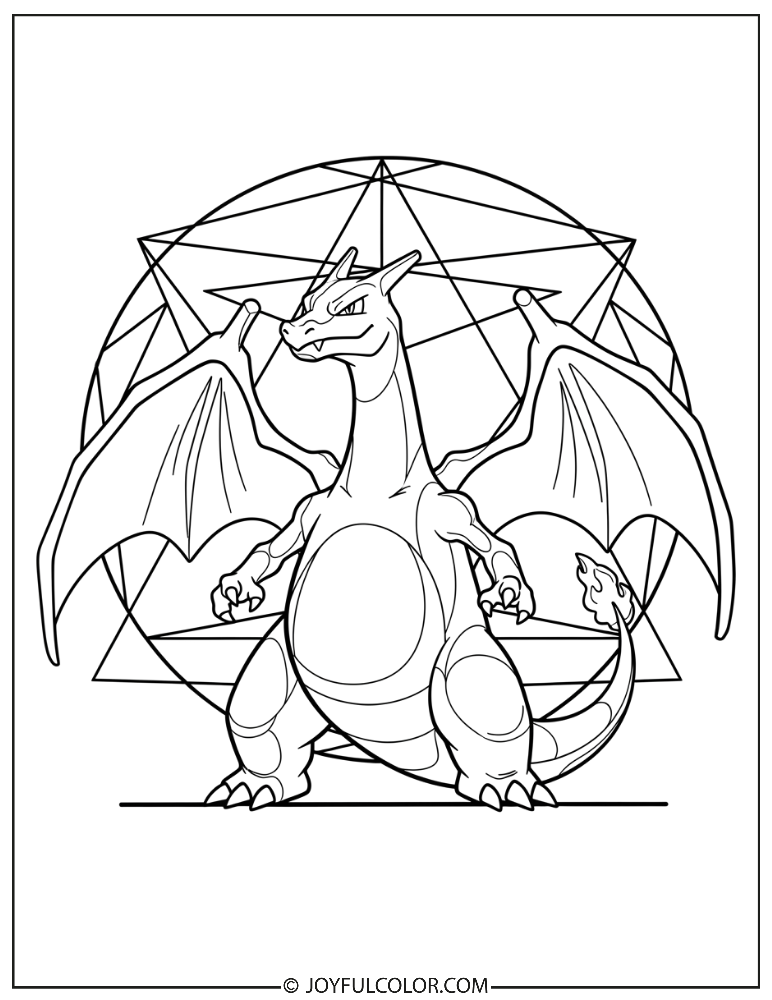 Classic Charizard Hero Pose Coloring Page