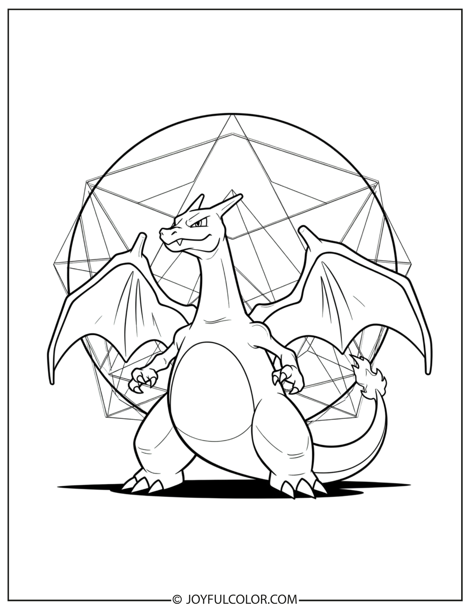 Classic Charizard Hero Pose Coloring Page