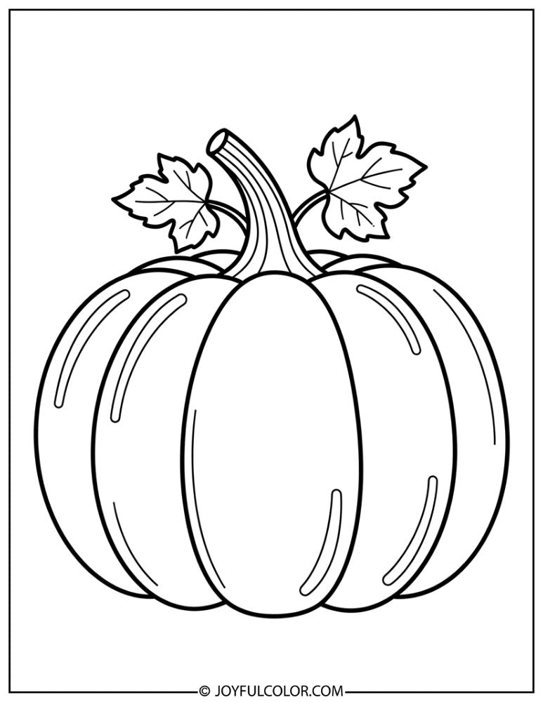 Classic Round Pumpkin Coloring Page