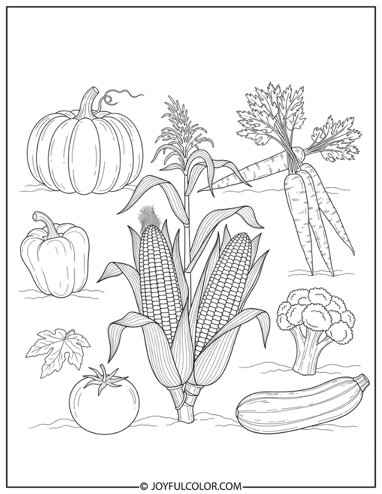 Corn on the Stalk Coloring Page