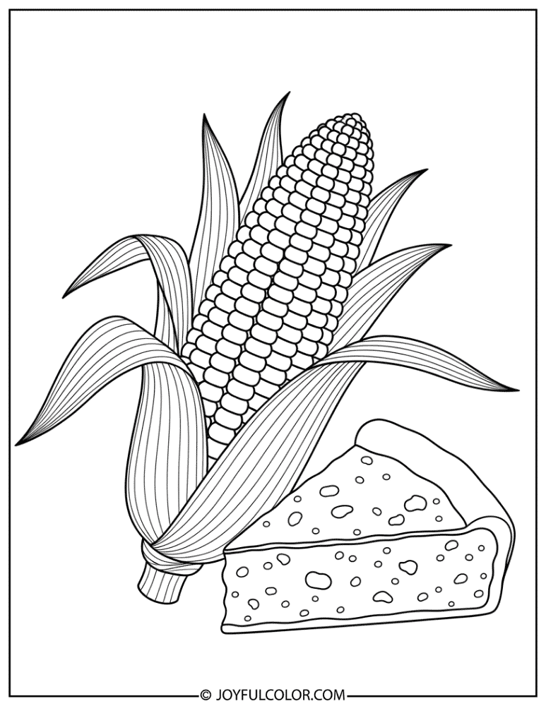 Cornbread Slice Coloring Page