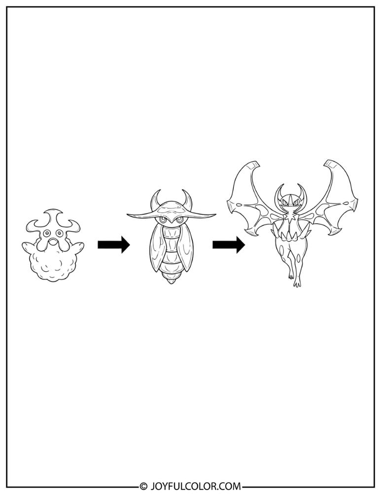 Cosmog to Lunala Coloring Page