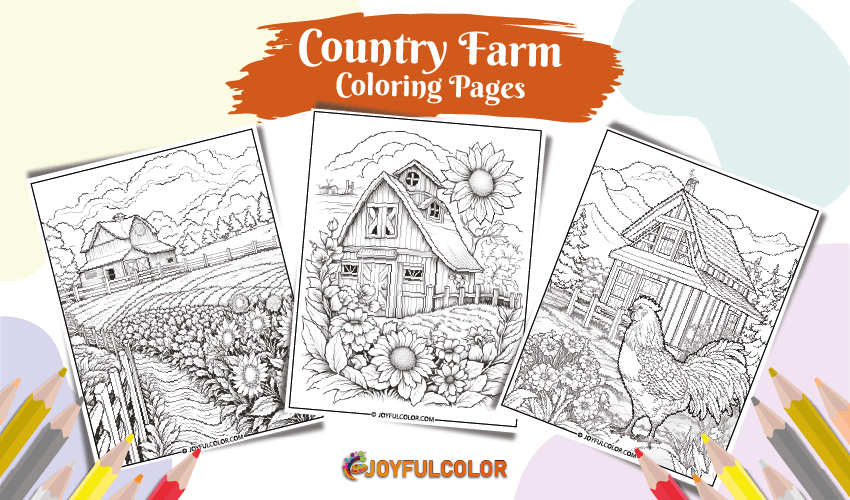 Country Farm Coloring Pages