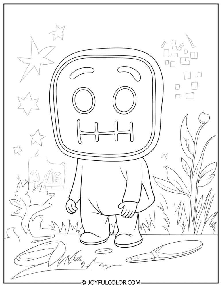 Creeper Face Emoji Style Coloring Page