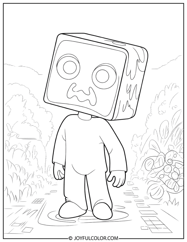 Creeper Looking at Player Coloring Page