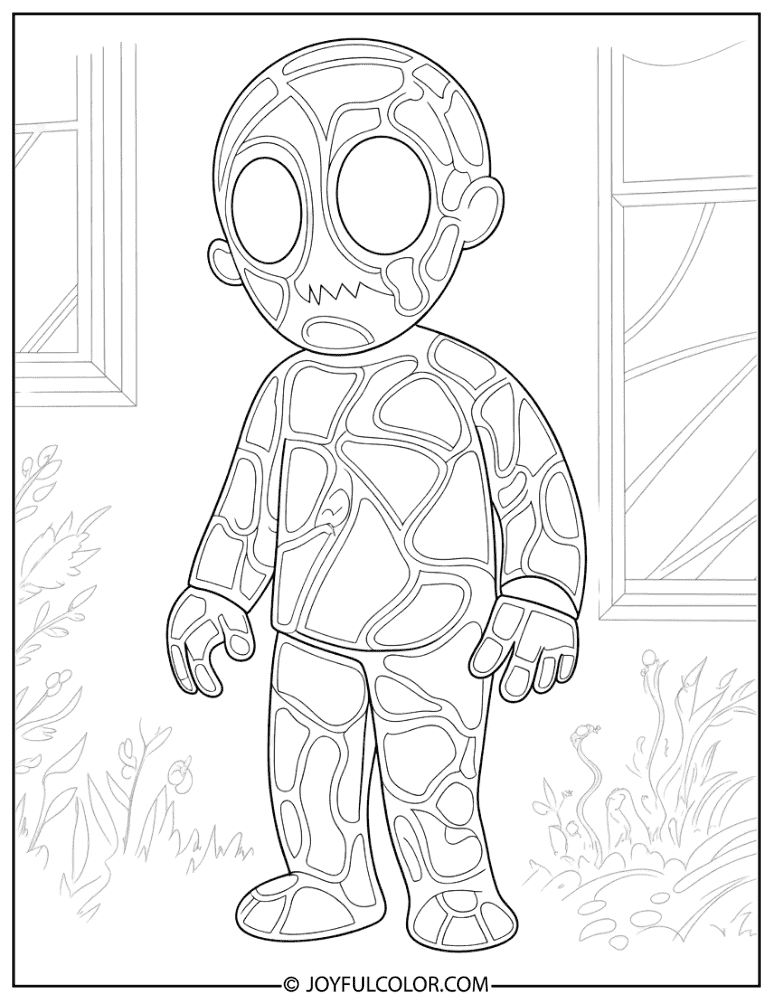 Creeper Mosaic Stained Glass Style Coloring Page