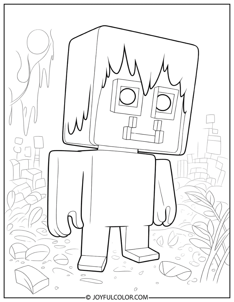 Creeper Side Profile Coloring Page