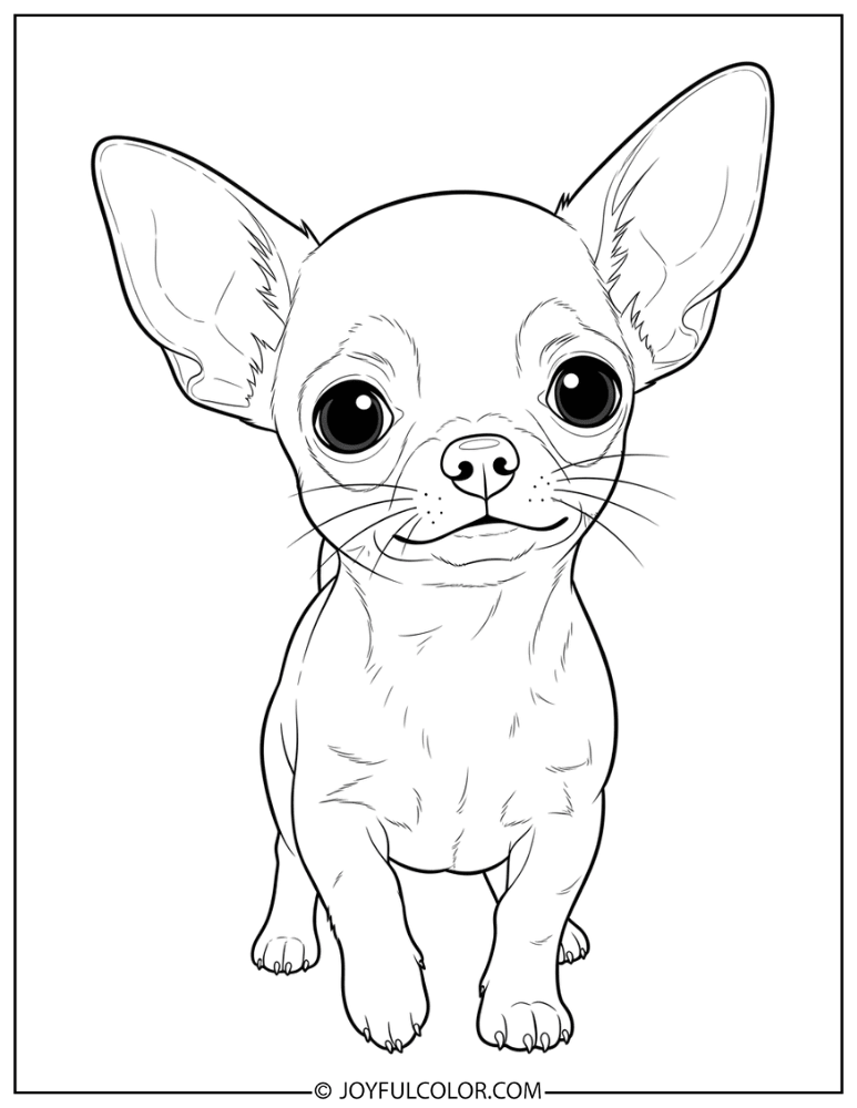 Curious Chihuahua Puppy Coloring Page