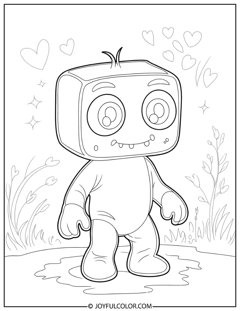 Cute Baby Creeper with Big Eyes Coloring Page
