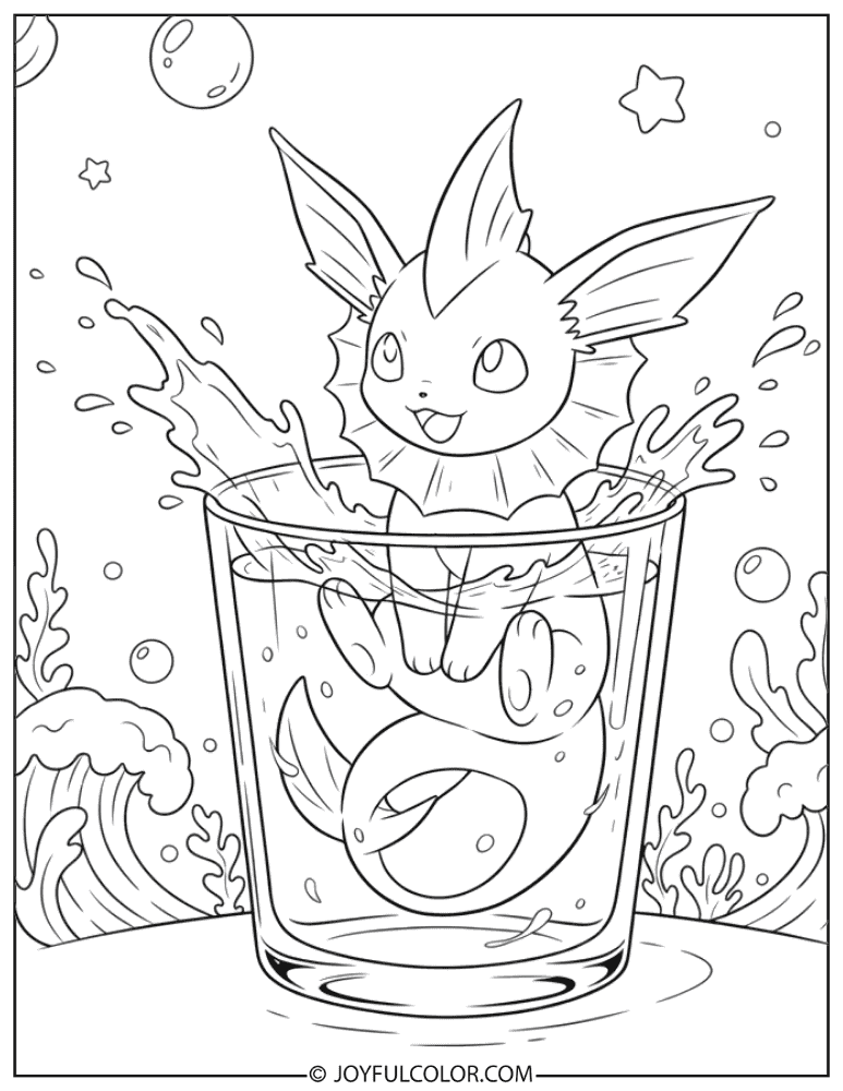 Cute Baby Vaporeon Coloring Page