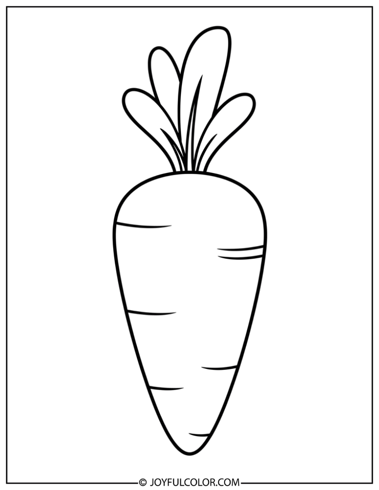 Cute Cartoon Carrot Coloring Page