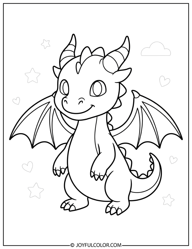 Cute Ender Dragon Coloring Page