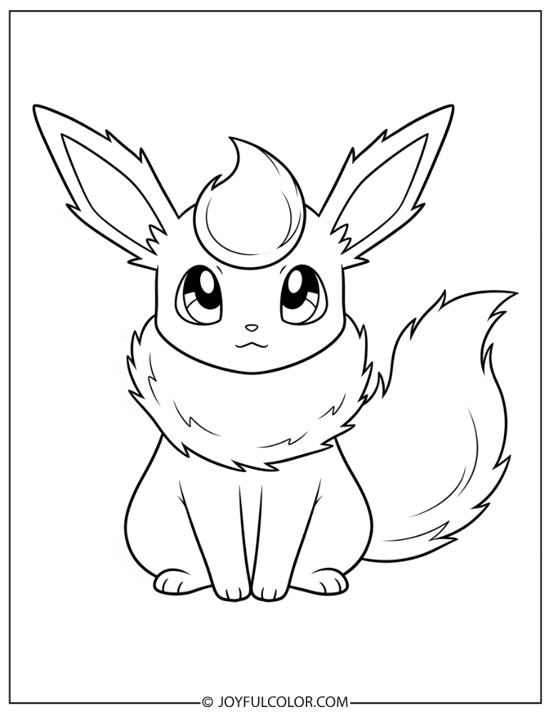 Cute Flareon Coloring Page