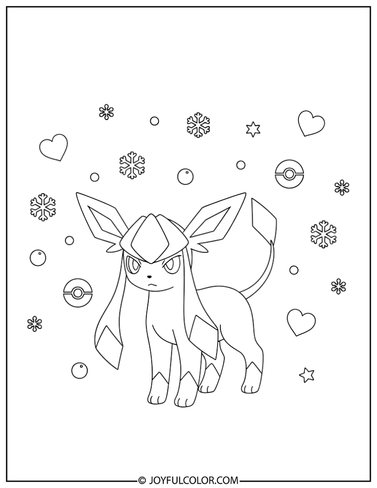 Cute Glaceon Coloring Page