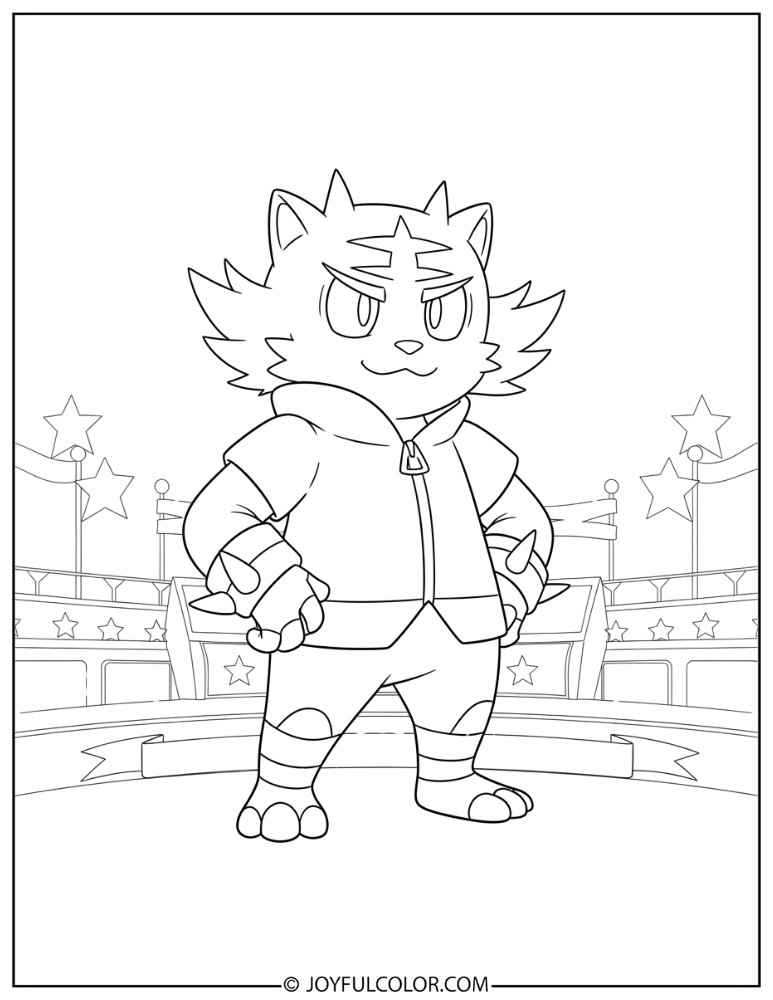 Cute Incineroar Coloring Page