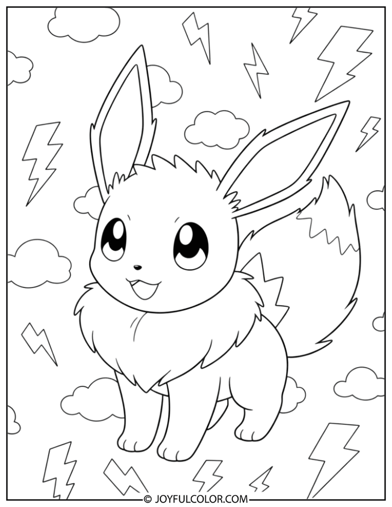 Cute Jolteon Coloring Page