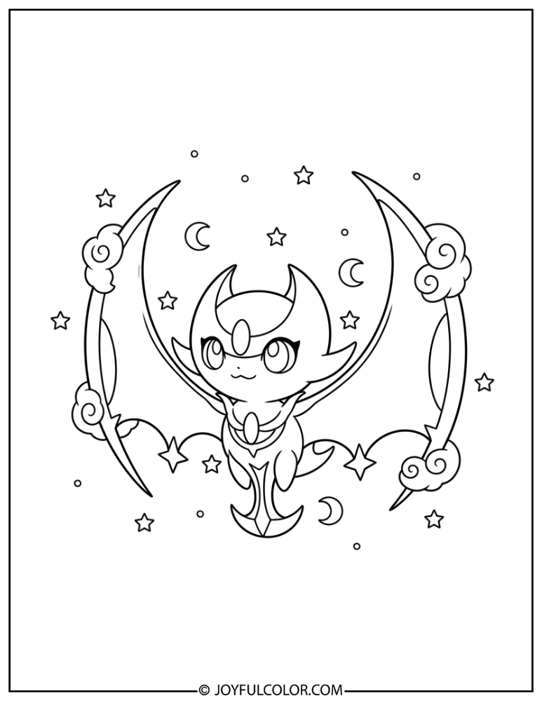 Cute Lunala Coloring Page