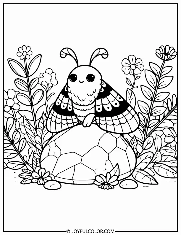 Cute Moth Coloring Page