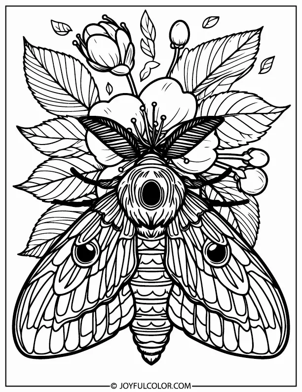 Cute Moth Coloring Page