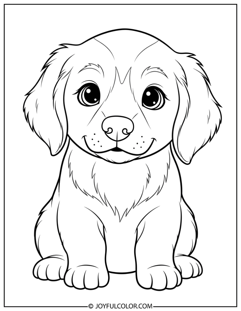 Cute Puppy Retriever Coloring Page