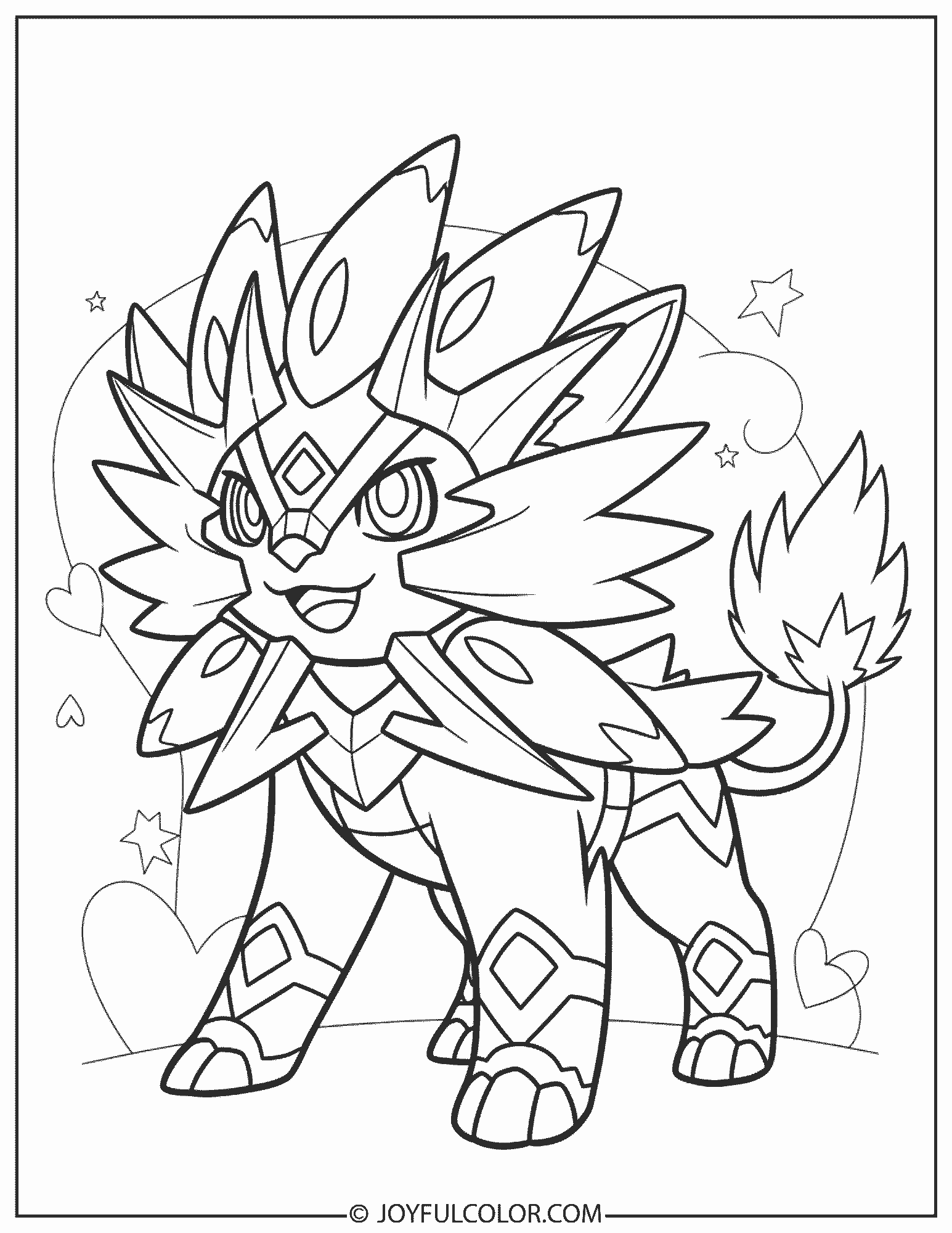 Cute Solgaleo Coloring Page