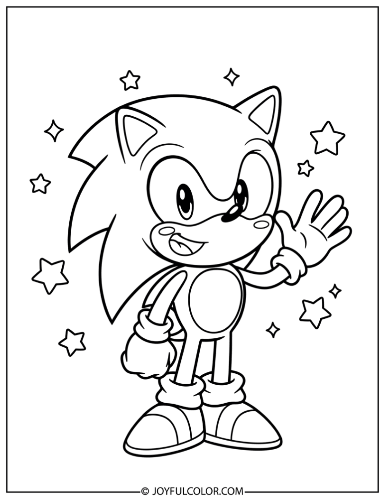 Cute Sonic Coloring Page