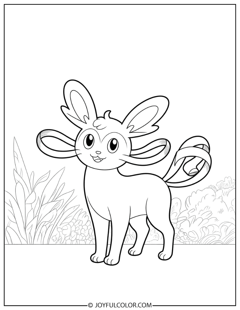Cute Sylveon Coloring Page