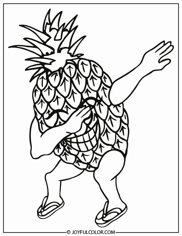 Dabbing Pineapple Coloring Page