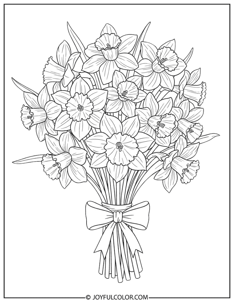 Daffodil Bouquet Coloring Page