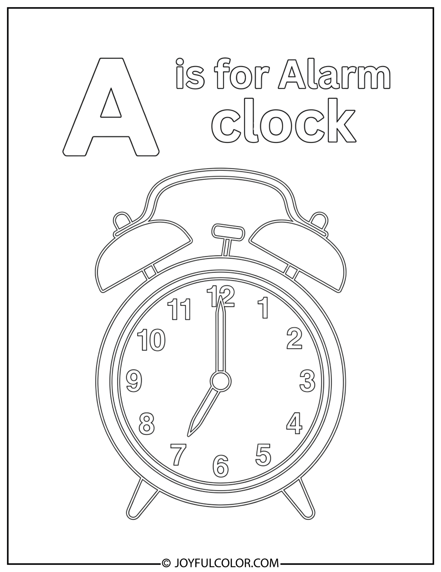Daily Use Letter A Coloring Page