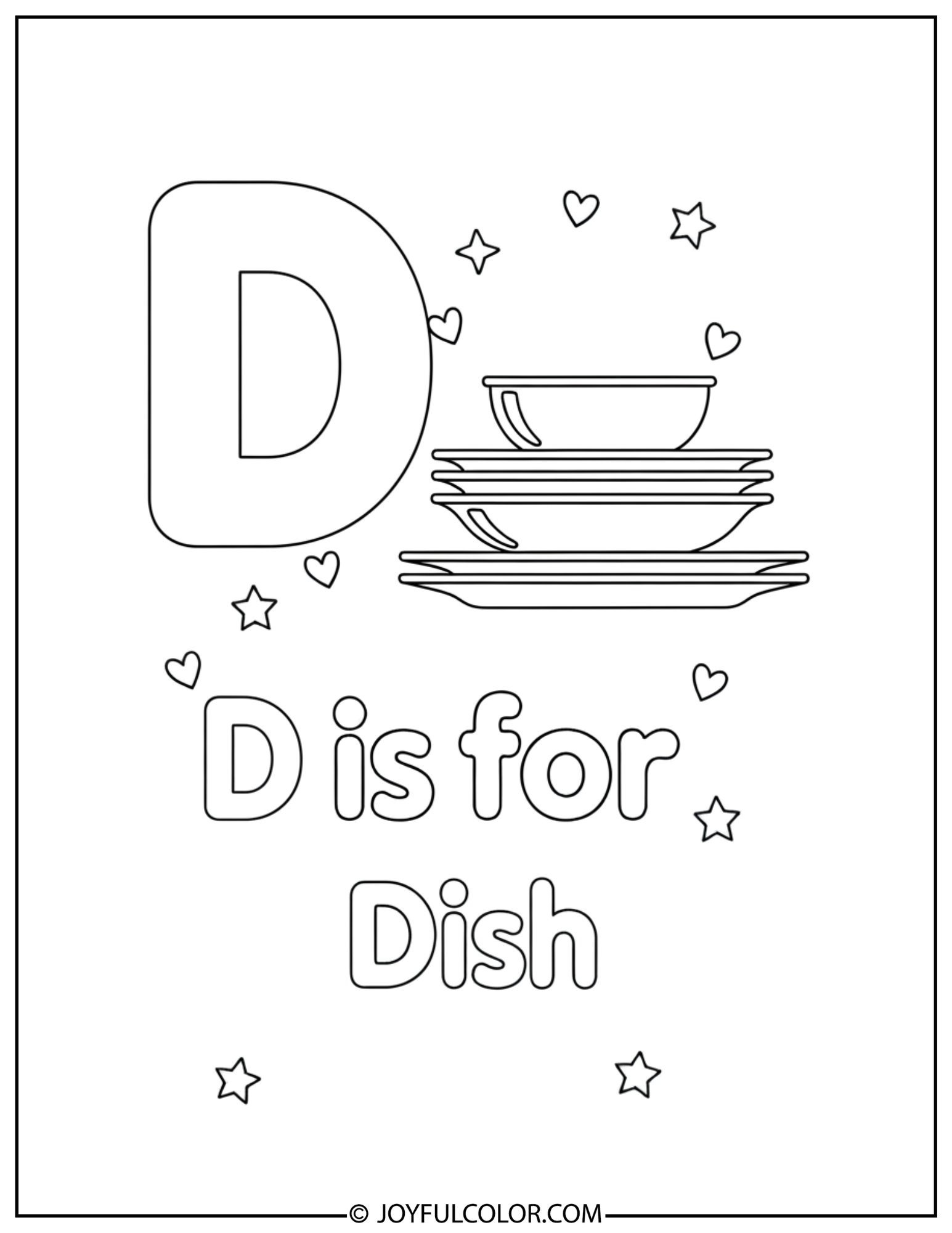 Daily Use Letter D Coloring Page 2