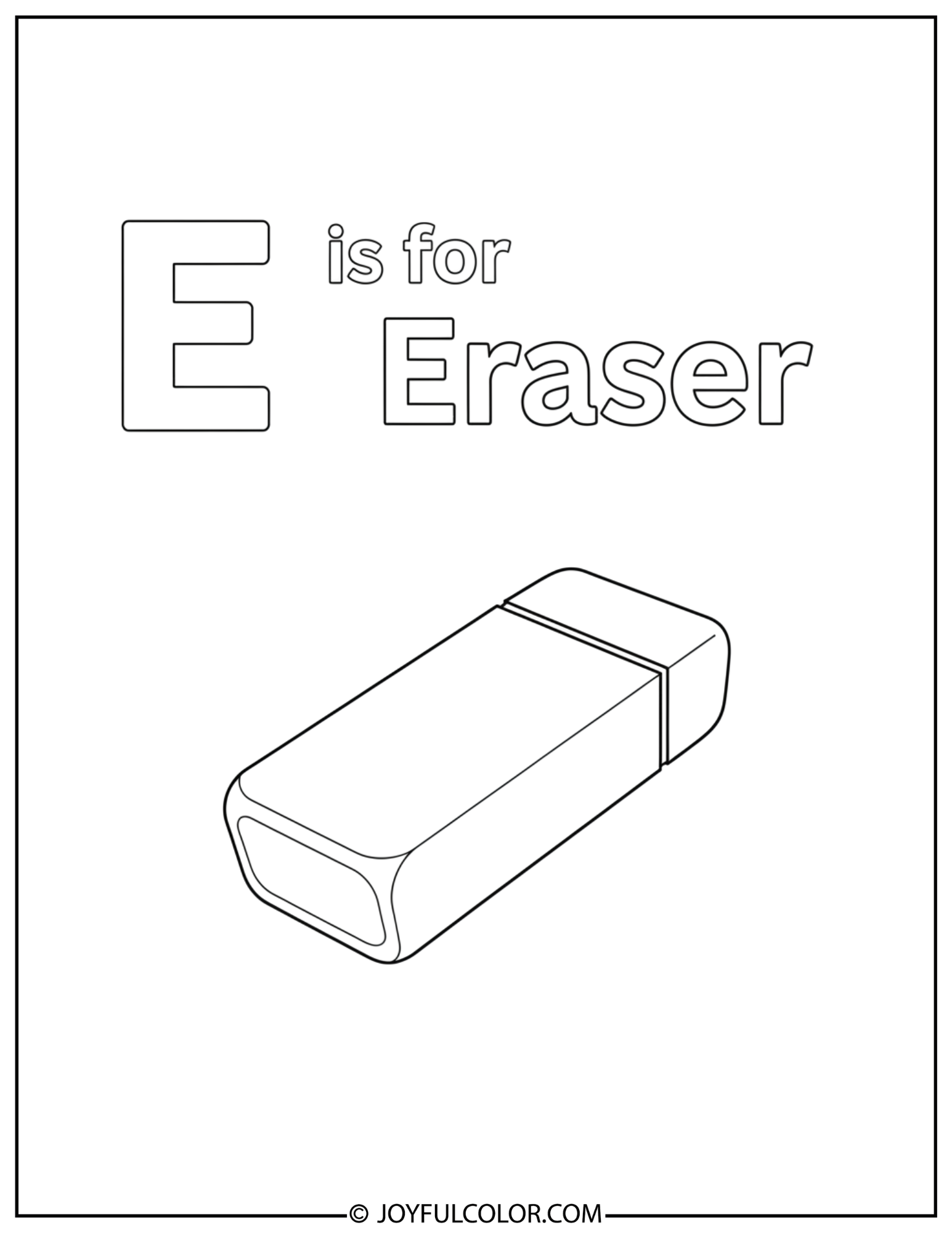 Earth and Envelope Letter E Coloring Page