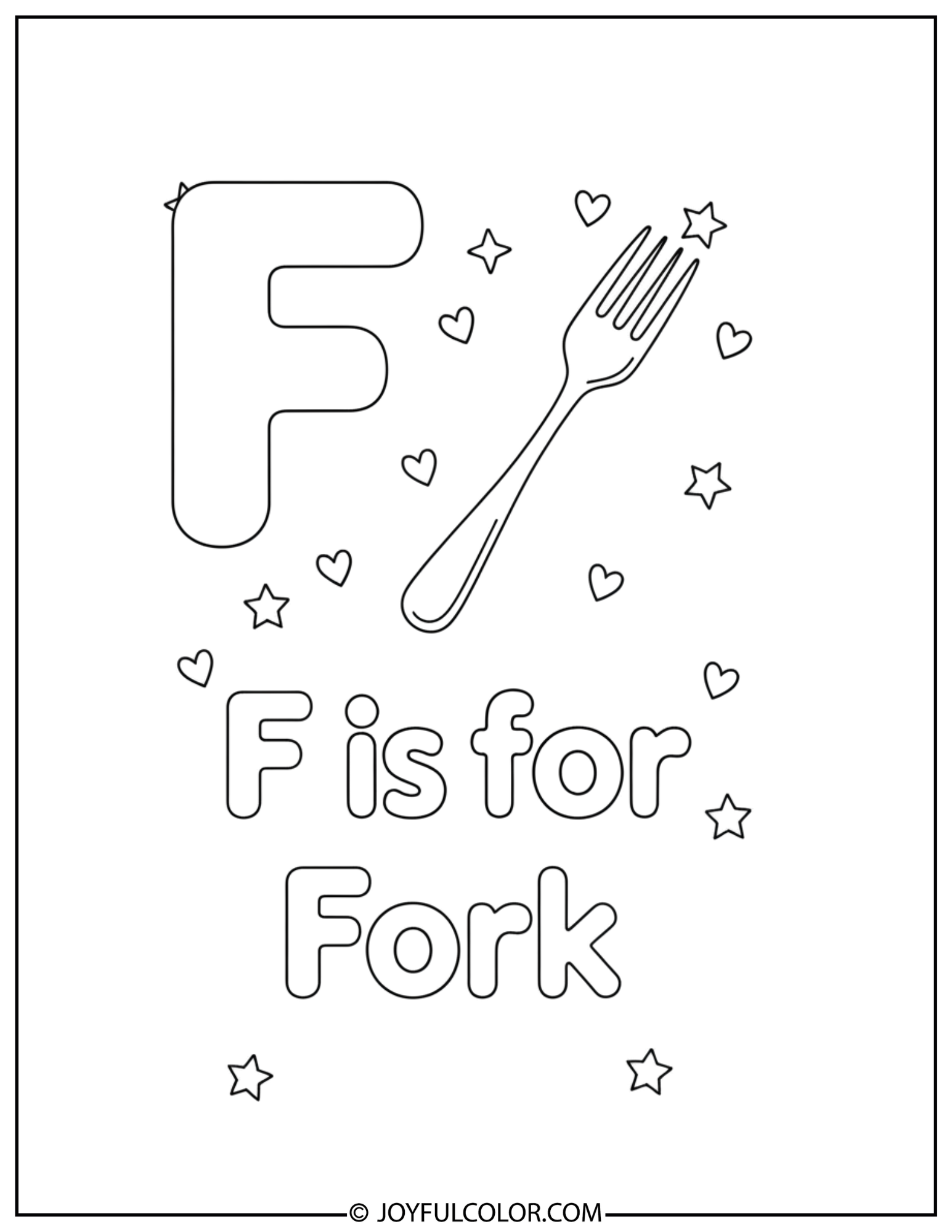 Daily Use Letter F Coloring Page