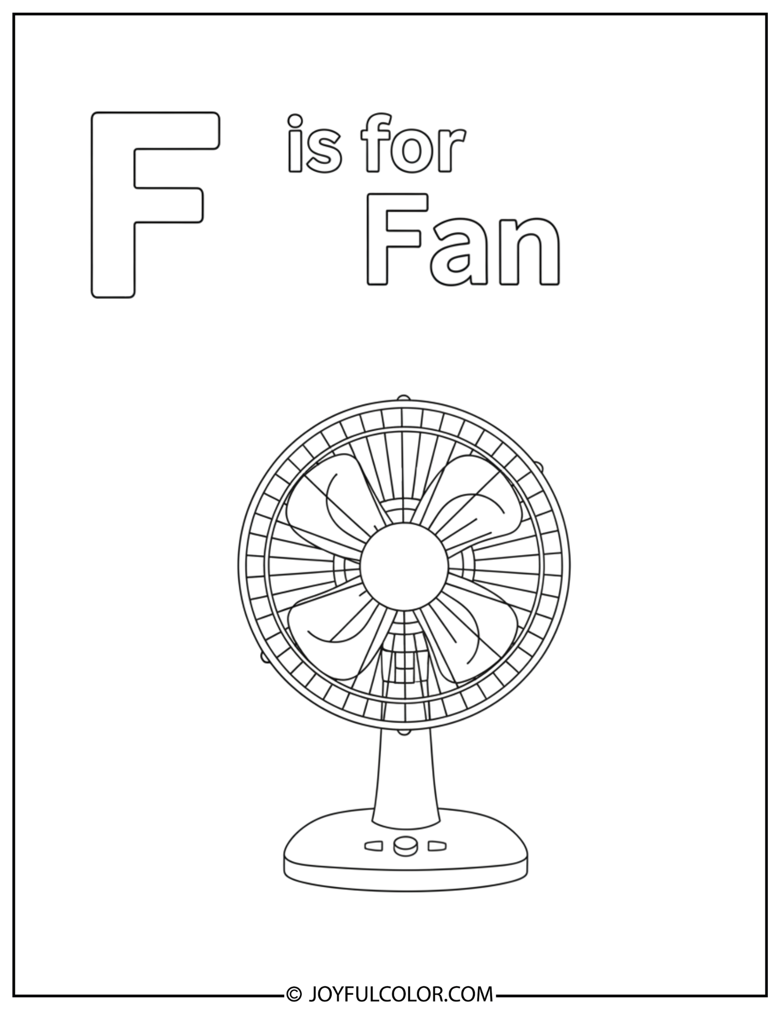 Daily Use Letter F Coloring Page