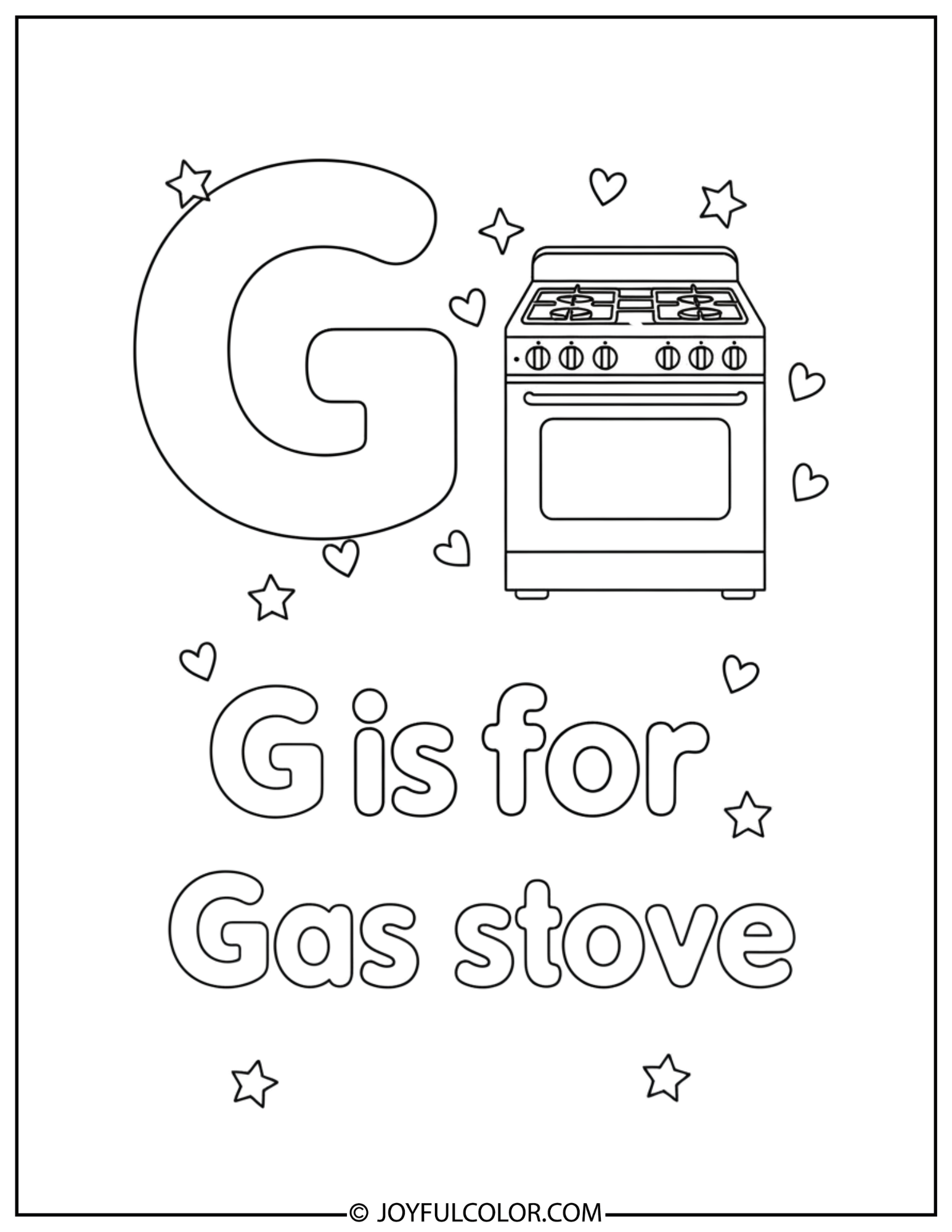 Daily Use Letter G Coloring Page
