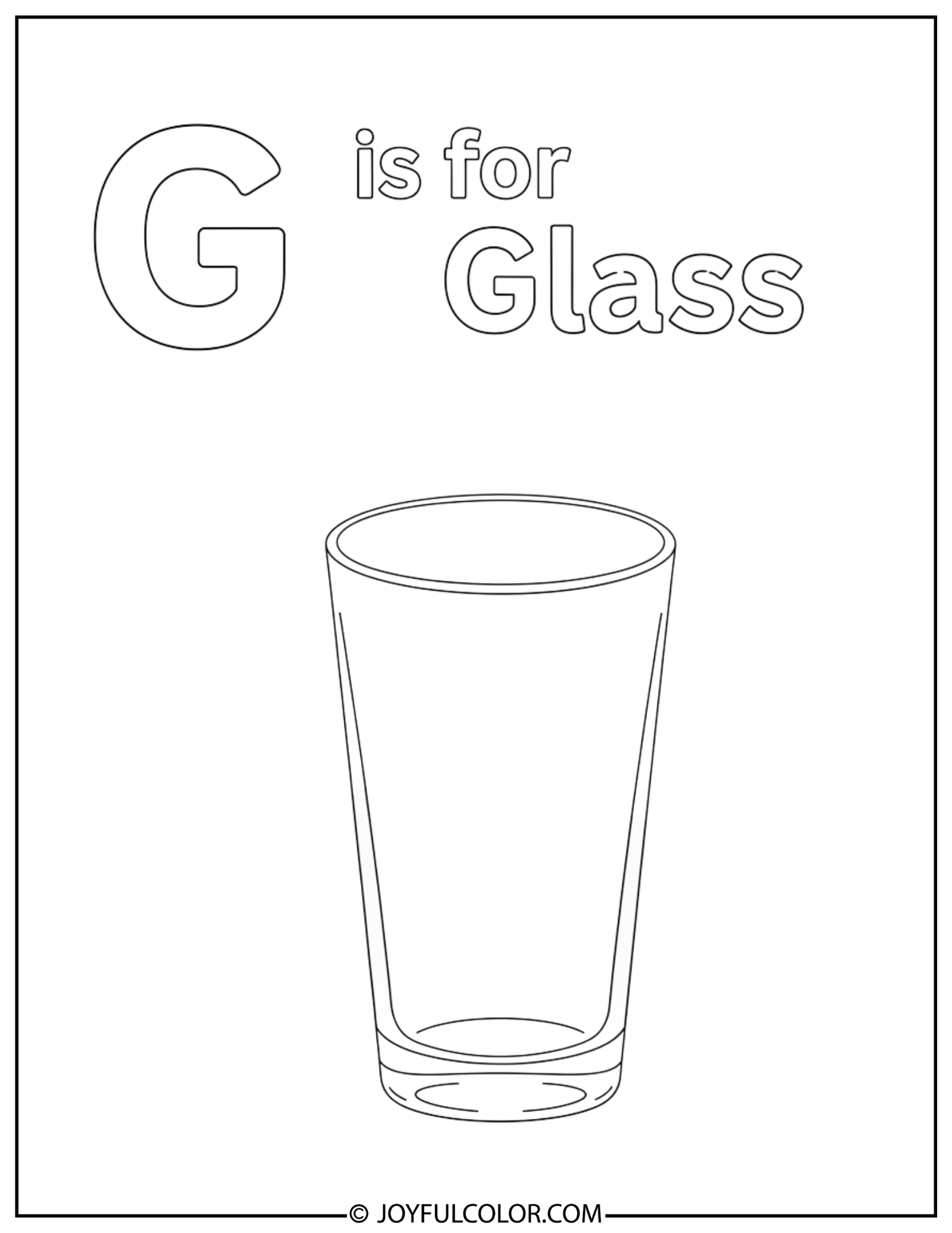 Daily Use Letter G Coloring Page