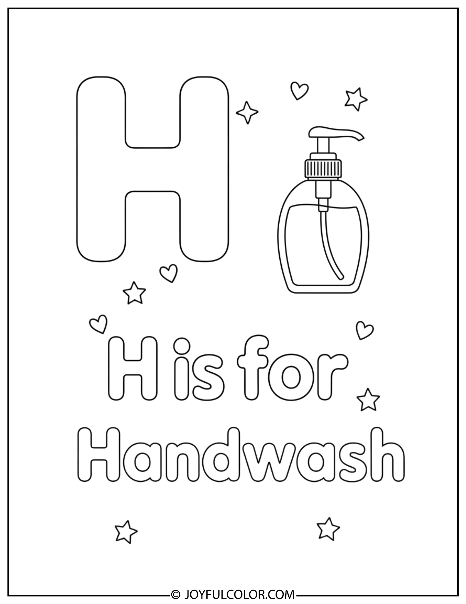 Daily Use Letter H Coloring Page 2