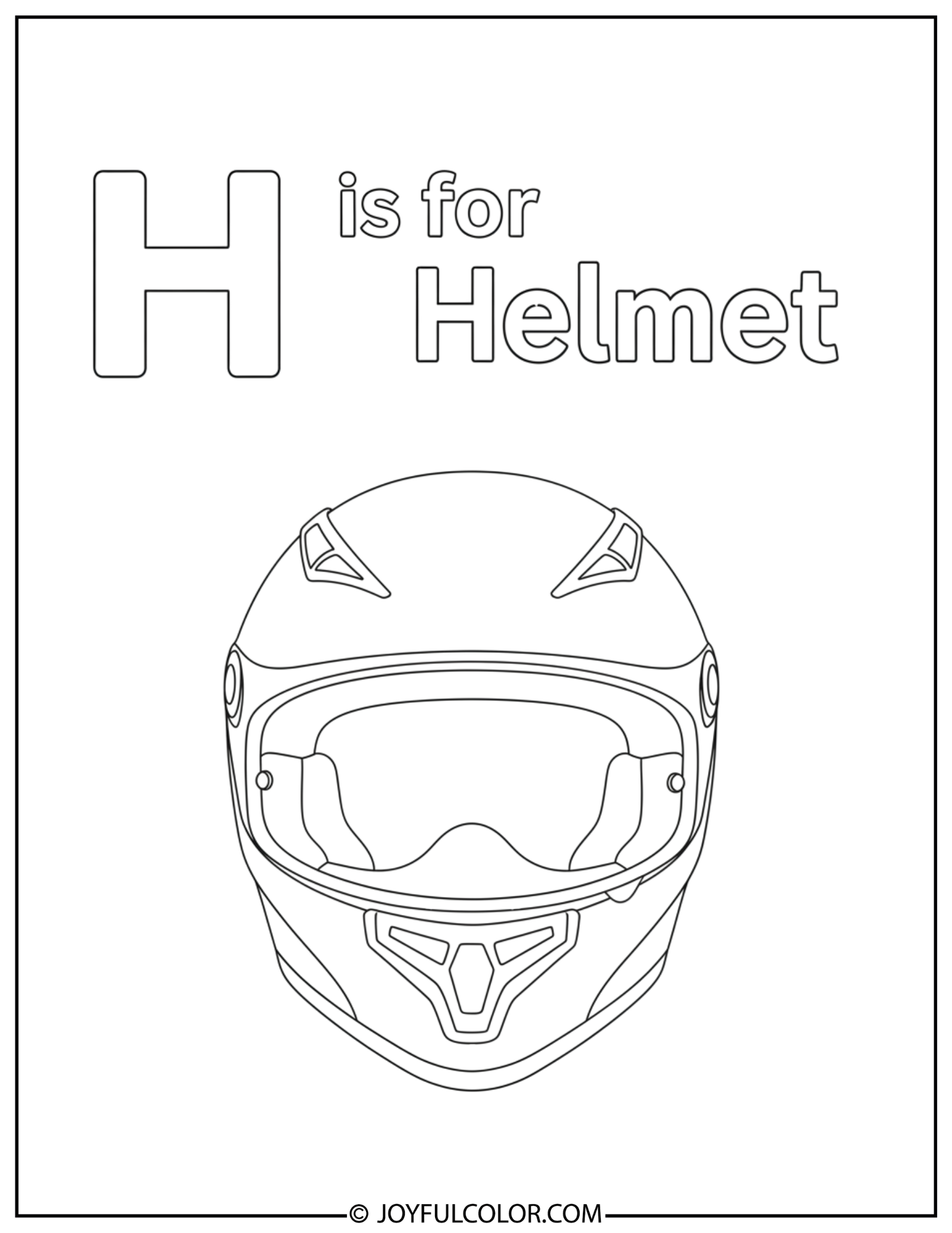 Daily Use Letter H Coloring Page