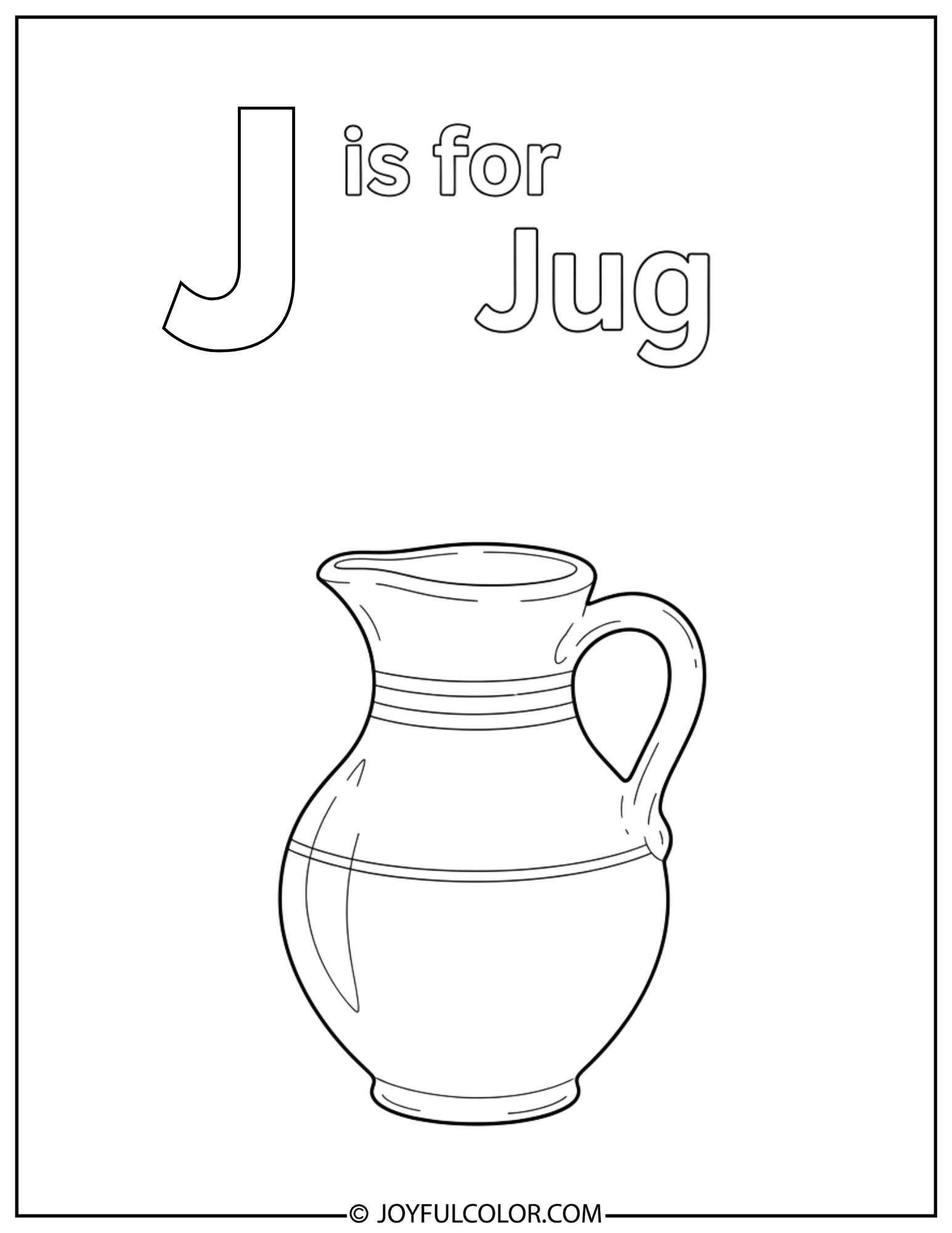 Daily Use Letter J Coloring Page