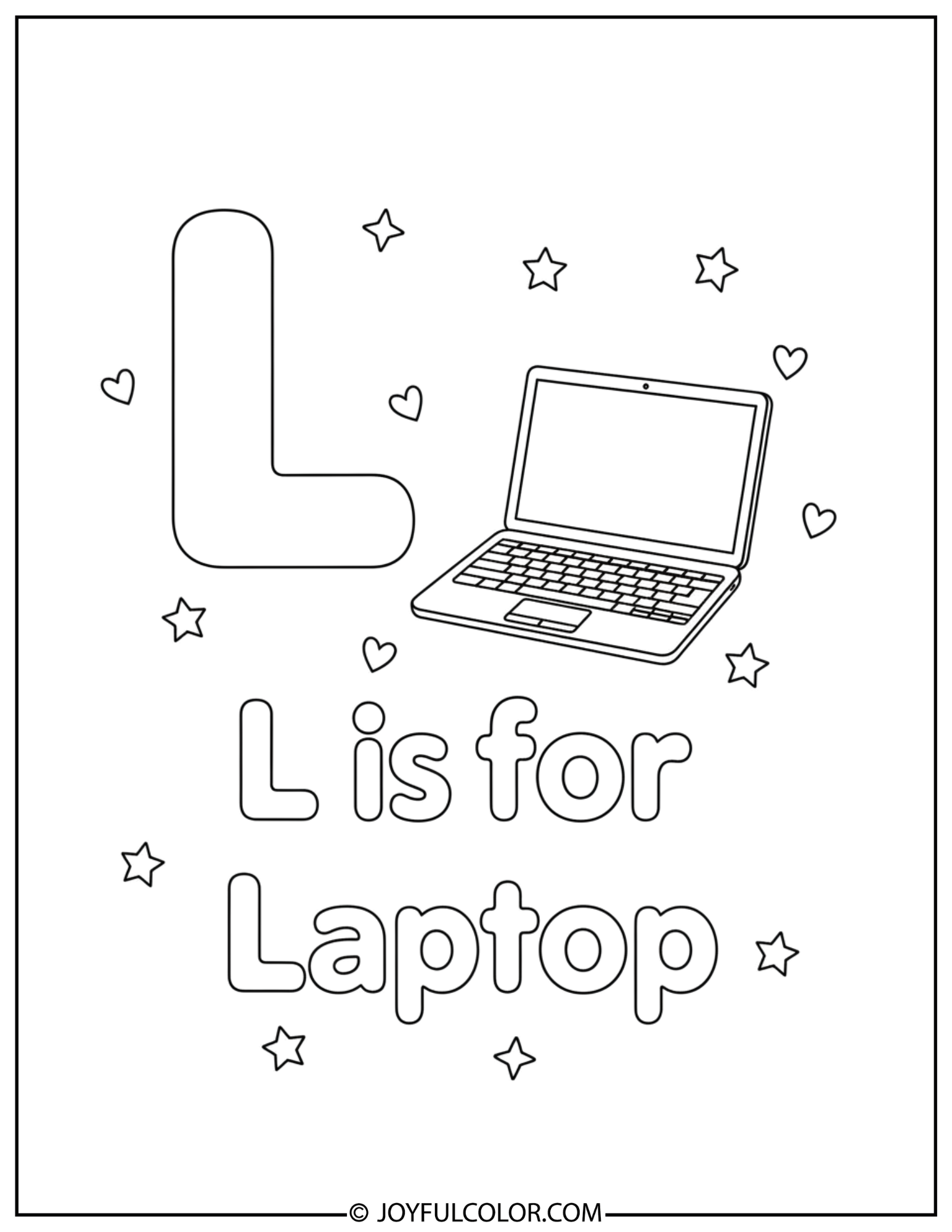 Daily Use Letter L Coloring Page 2