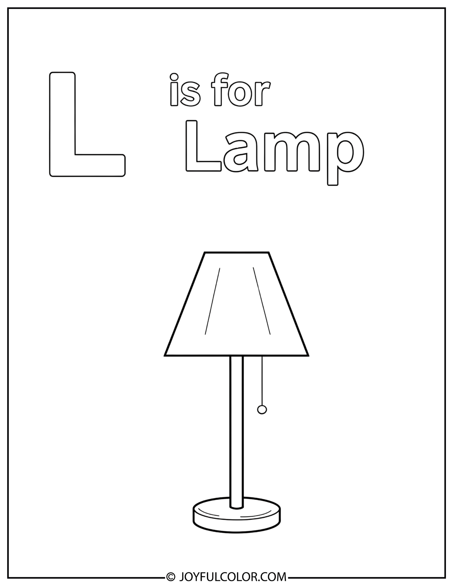 Daily Use Letter L Coloring Page