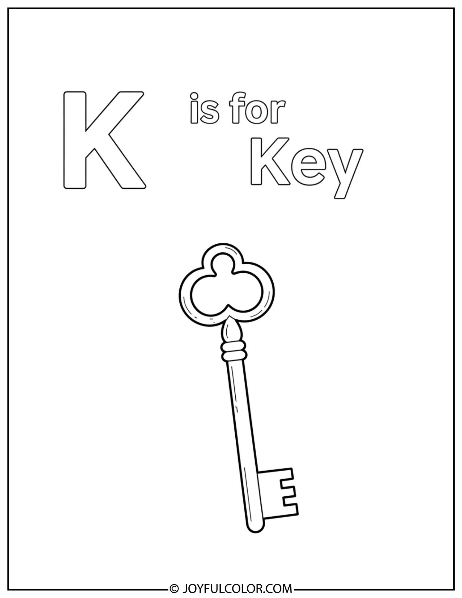 Daily Use Letter k Coloring Page
